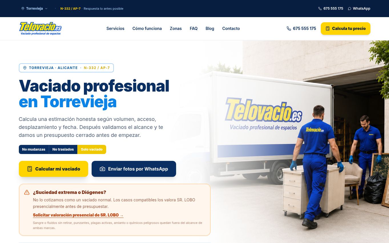 Hero de la web TeLoVacio.es